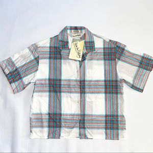 Diane Von Furstenberg button shirt L NWT